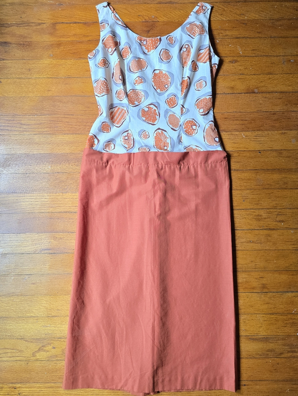 Vintage 50s Dress Cotton Small Mad Men Wiggle